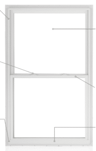 This is the frame and structure of the Gentek 1700 series single hung window.