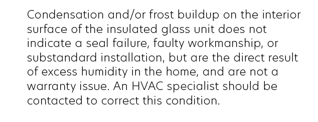 Vytex window warranty limitations and exclusions.