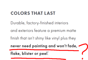 This feels like a pretty questionable sales claim to me. I think you will need to paint it.